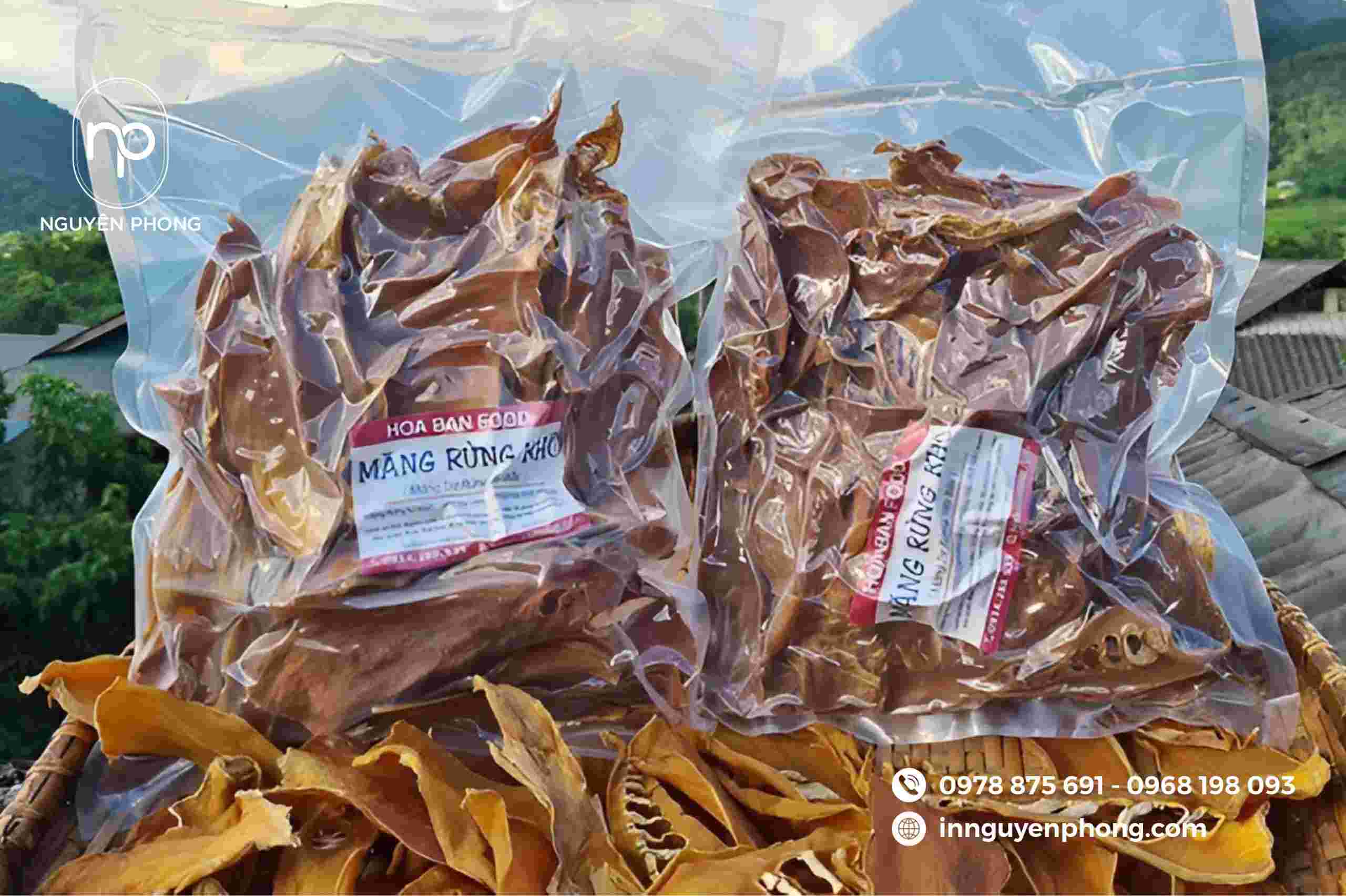mẫu tem nhãn măng rừng khô